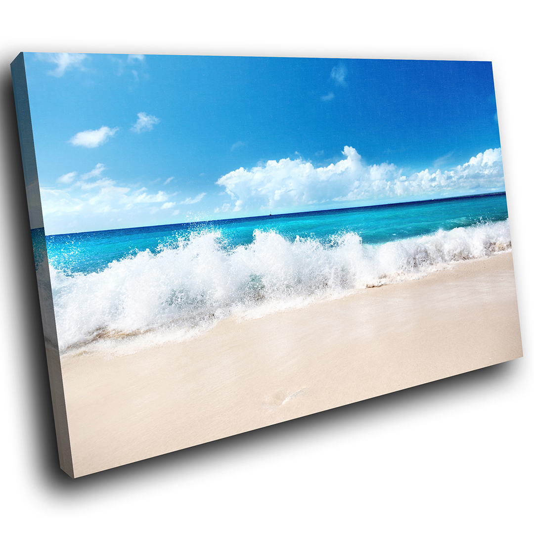 SC273 Retro Colourful Ocean Nature Landscape Canvas Wall Art Large ...