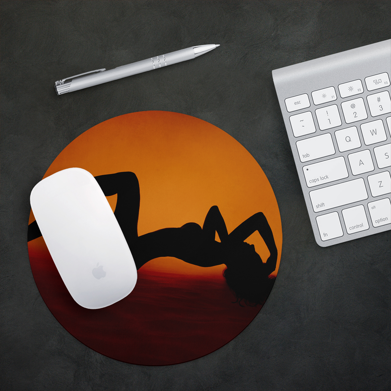 Round Orange Red Black Woman Erotic Uk Non Slip Mouse Mat Pad Pc Laptop Gaming Ebay