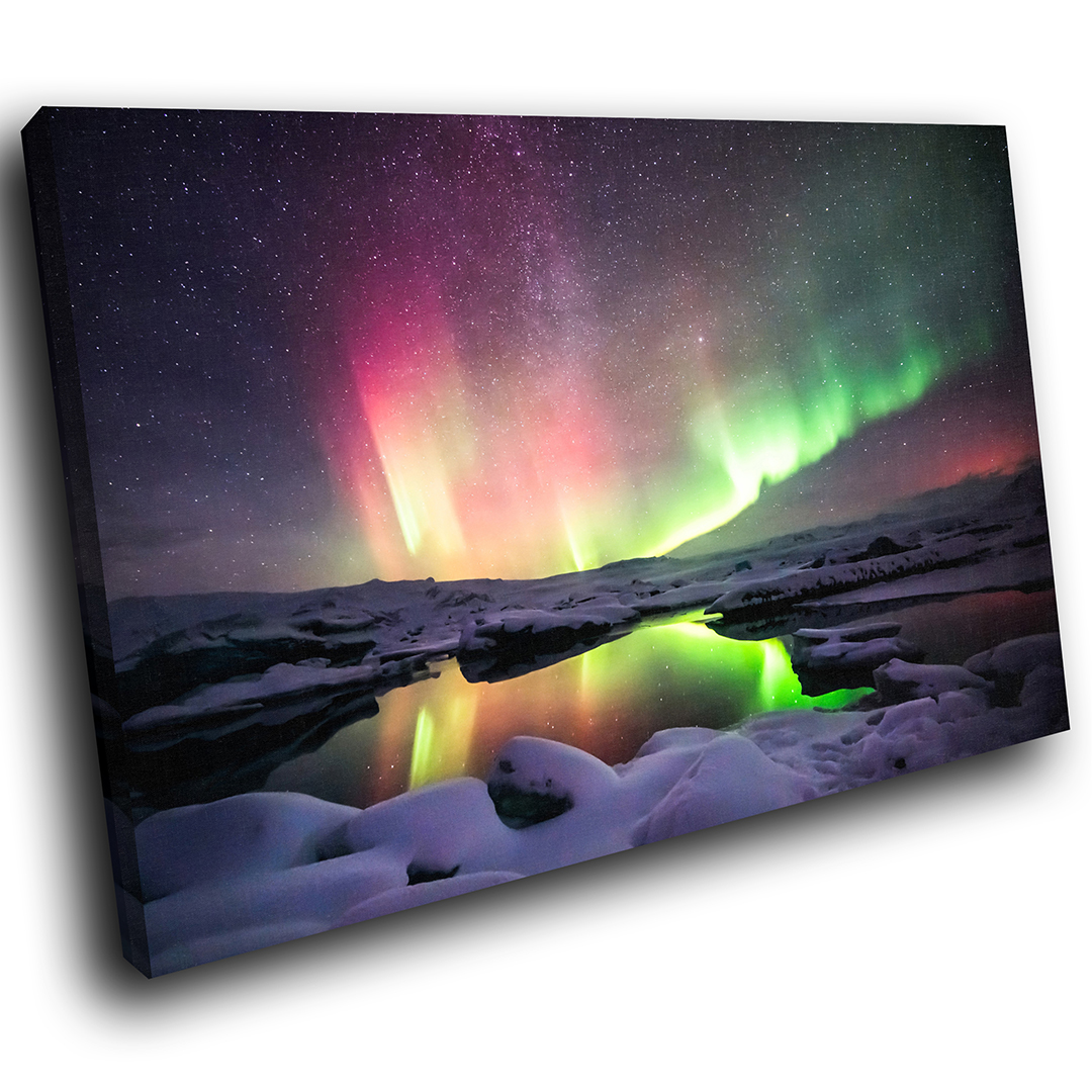 Northern Lights Colourful Cool Scenic Canvas Wall Art Large Picture Prints Ebay