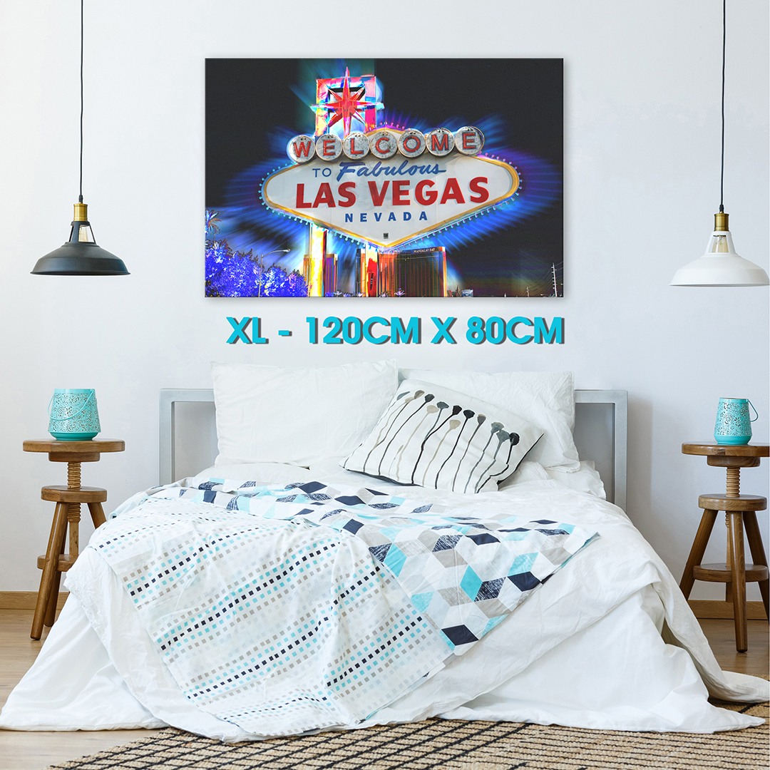 Las Vegas Retro Sign Cool Scenic Canvas Wall Art Large ...